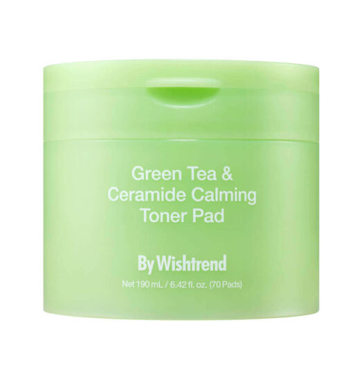 ПЭДЫ BY WISHTREND GREEN TEA & CERAMIDE CALMING TONER PAD 190 Ml 70 Pads