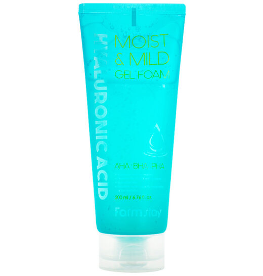 УМЫВАНИЕ FARM STAY HYALURONIC ACID MOIST AND MILD GEL FOAM 200 ml