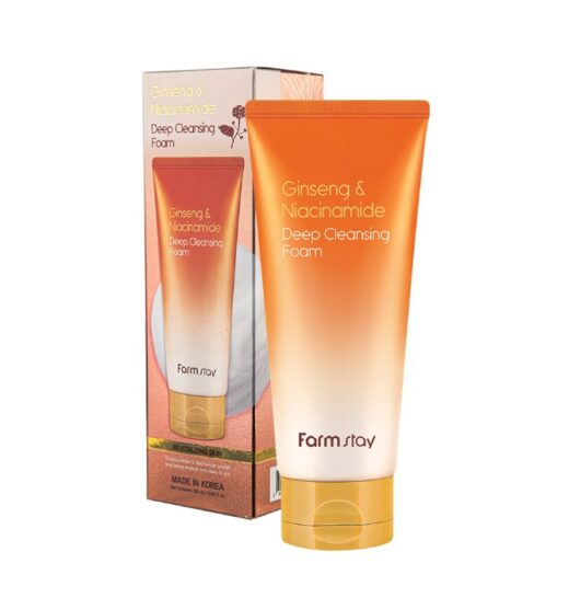 УМЫВАНИЕ FARM STAY GINSENG AND NIACINAMIDE DEEP CLEANSING FOAM 180 ml